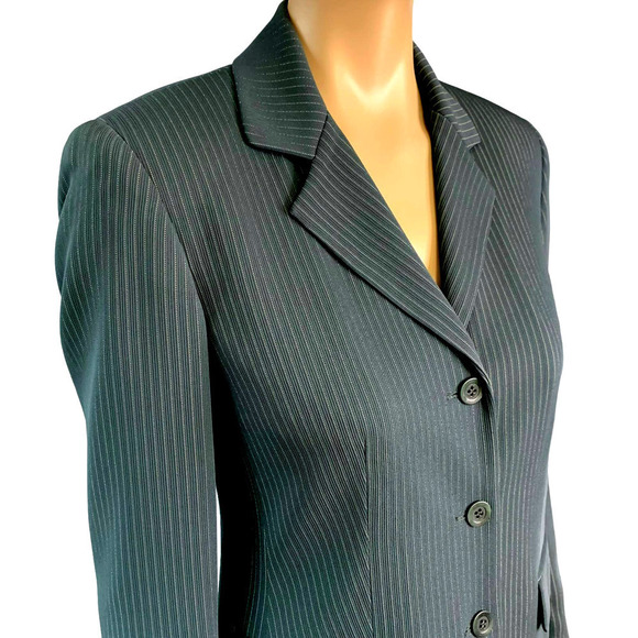 Alex Garfield Vintage Button Down Blazer Suit Jacket Women Size 4 Blue P… - Picture 5 of 16